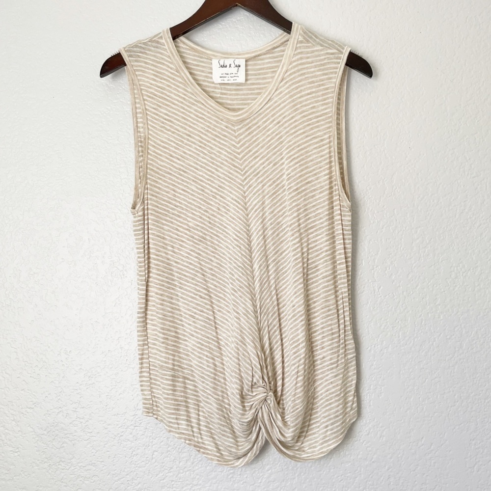 Sadie & Sage Cream Striped Tank Top